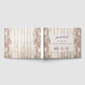 Rustikale Rose auf Holzhochzeiten Gästebuch (Voll)