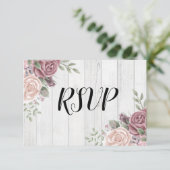 Rustikale Rose aus Holz RSVP Karte (Stehend Vorderseite)