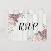 Rustikale Rose aus Holz RSVP Karte (Vorne/Hinten)