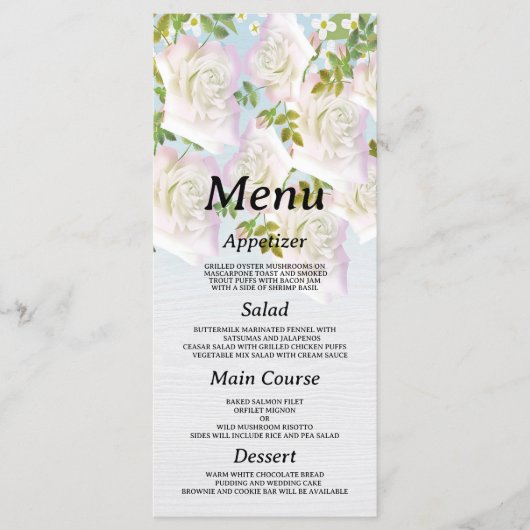 Rustikale Rose aus weißem Holz mit rosa Minze Programm (Vorderseite)