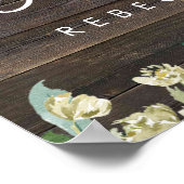 rustikale Rose Babydusche Begrüßungszeichen Poster (Ecke)