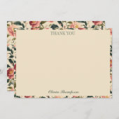 Rustikale Rose Beige Blume Brautparty Custom Dankeskarte (Vorne/Hinten)