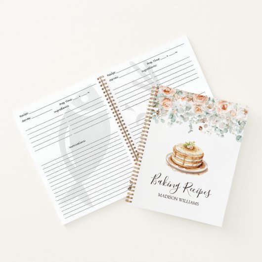 Rustikale Rose Blume Blumengrün Notizblock (Innenseite)