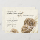 Rustikale Rose Blume Hochzeit Einladung (Vorne/Hinten)