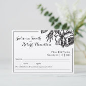 Rustikale Rose-Blume Hochzeiten von RSVP-Karten RSVP Karte (Stehend Vorderseite)