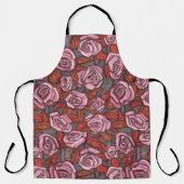 Rustikale Rose Blumenmuster Rosa Orange Taupe Grau Schürze (Vorderseite)