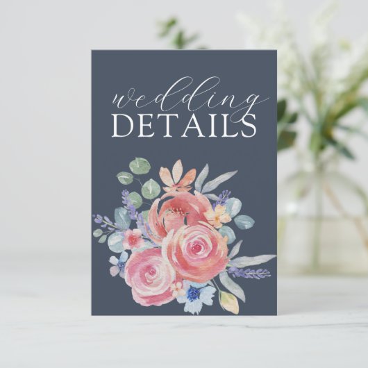 Rustikale Rose Blumenzwiebeln Detail Begleitkarte (Stehend Vorderseite)