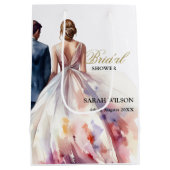 Rustikale Rose Boho Floral Brautparty Mittlere Geschenktüte (Rückseite)