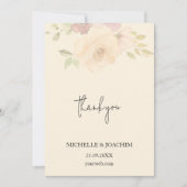 Rustikale Rose Boho Floral Wasserfarbe Dankeskarte (Vorderseite)