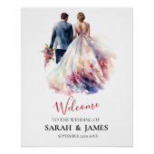 Rustikale Rose Boho Floral Wedding Poster (Vorderseite)