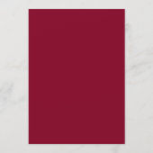Rustikale Rosé-Bordeaux-Blumen-Hochzeits-Menükarte Programm (Rückseite)