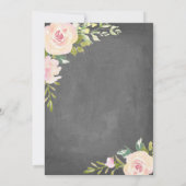 Rustikale Rose Brautparty Chalkboard Einladung (Rückseite)