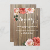 Rustikale Rose | Brautparty Einsteckkarten Begleitkarte (Vorne/Hinten)