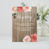 Rustikale Rose | Brautparty Einsteckkarten Begleitkarte (Stehend Vorderseite)