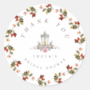 Rustikale Rose Brautparty Vielen Dank Runder Aufkleber