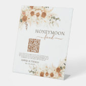 Rustikale Rose & Calla Lily Honeymoon Fund Sockelschild (Vorderseite)