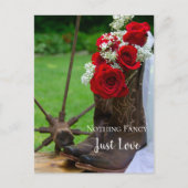 Rustikale Rose Cowboy Boots Hochzeit retten das Da Ankündigungspostkarte (Vorderseite)