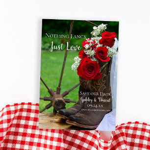 Rustikale Rose Cowboy Boots Western Hochzeit Save The Date