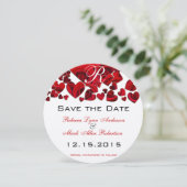 Rustikale Rose des Roten Herzens, die das Datum ho Save The Date (Stehend Vorderseite)