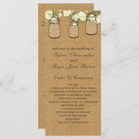 Rustikale Rose, die Elfenbeinkühe begraben Programm (Vorne/Hinten)