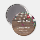 Rustikale Rose, die Licht Save the Date hellt Magnet (Vorderseite/Rückseite)