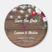 Rustikale Rose, die Licht Save the Date hellt Magnet (Vorne)