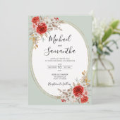 Rustikale Rose Einladung (Stehend Vorderseite)