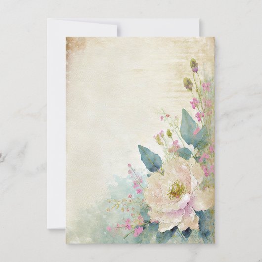 Rustikale Rose Einladung (Vorderseite)