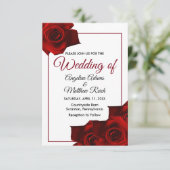 Rustikale Rose Einladung zur Hochzeit mit Blumen (Stehend Vorderseite)