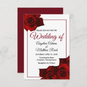 Rustikale Rose Einladung zur Hochzeit mit Blumen (Vorne/Hinten)