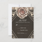 Rustikale Rose Elegante Light Wood Wedding RSVP Ca (Vorderseite)