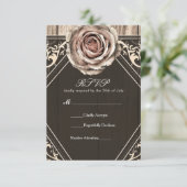 Rustikale Rose Elegante Light Wood Wedding RSVP Ca (Stehend Vorderseite)