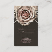 Rustikale Rose Elegante Wood Diamond Empfehlungskarte (Rückseite)
