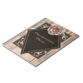 Rustikale Rose Elegantes Leichtholz Diamant Custom Notizblock (Linke Seite)