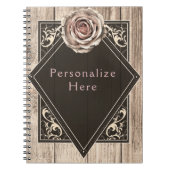 Rustikale Rose Elegantes Leichtholz Diamant Custom Notizblock (Vorderseite)