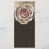 Rustikale Rose Elegantes Party aus hellem Holz Menükarte (Rückseite)