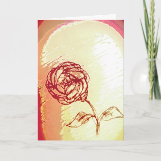 Rustikale Rose faltet Segen-Grußkarte Karte (Vorderseite)