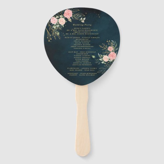 Rustikale Rose floral Dusty Pink Romance Fächer (Rückseite)