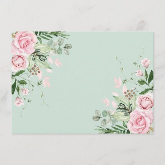 Rustikale Rose Garden Grünbücher für Babymädchen Begleitkarte (Rückseite)