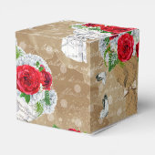 Rustikale Rose Geschenkboxen mit Herz Geschenkschachtel (Rückseite)