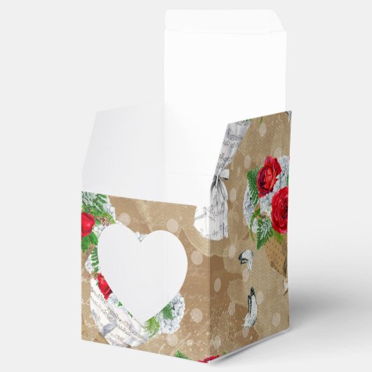 Rustikale Rose Geschenkboxen mit Herz Geschenkschachtel (Geöffnet)