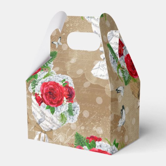 Rustikale Rose Geschenkboxen mit Herz Geschenkschachtel (Vorderseite)