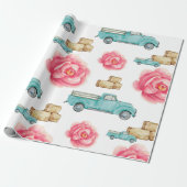 Rustikale Rose Geschenkpapier (Ungerollt)