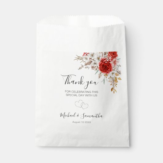 Rustikale Rose Geschenktütchen (Vorderseite)