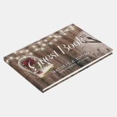 Rustikale Rose Glaskuppel Hochzeit Gästebuch (Ecke)