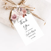 Rustikale Rose Gold Blumenkalligrafie Brautparty Geschenkanhänger