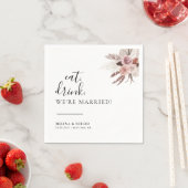 Rustikale Rose Gold Eat Drink Wir sind Verheiratet Serviette (Beispiel)
