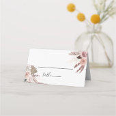 Rustikale Rose Gold Floral Wedding Platzkarte (Vorderseite)