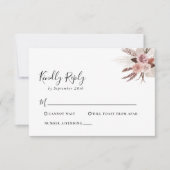 Rustikale Rose Gold Floral Wedding RSVP Card Karte (Vorderseite)