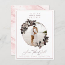 Rustikale Rose Gold Gerahmtes Foto & Kalligrafie